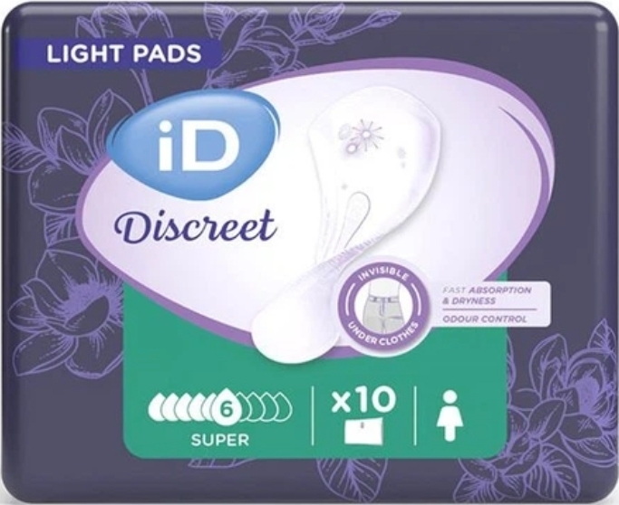 Урологічні прокладки для жінок ID DISCREET LIGHT SUPER